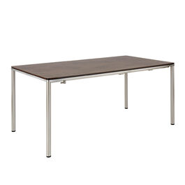 Portland Stainless Steel Extending Table 165-225 x 90 with HPL top Patina Grey-Brown