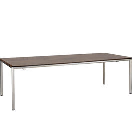 Portland Stainless Steel Extending Table 240-300 x 100 with HPL top Patina Grey-Brown