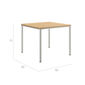 Portland Table Stainless Steel 90 x 90 with teak top