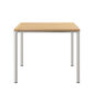 Portland Table Stainless Steel 90 x 90 with teak top