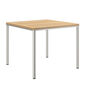 Portland Table Stainless Steel 90 x 90 with teak top