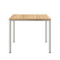 Portland Table Stainless Steel 90 x 90 with teak top