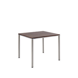 Portland Stainless Steel Table 90 x 90 with HPL top Patina Grey-Brown