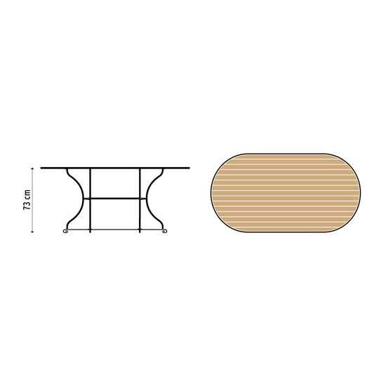 Fontenay Folding Oval Table 160 x 85, Teak