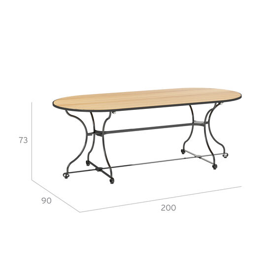 Fontenay Folding Oval Table 200 x 90, Teak