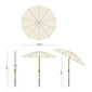 Tuscany Ivory Round Parasol 2.20m with wooden mast
