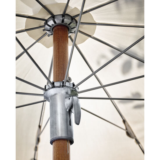 Tuscany Ivory Round Parasol 2.20m with wooden mast