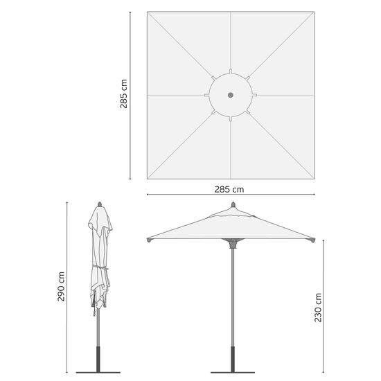 Umbria Square Parasol 2.85 x 2.85 m