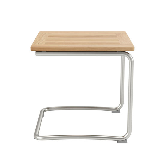 Bolero Table Stainless Steel 55 x 55, Teak