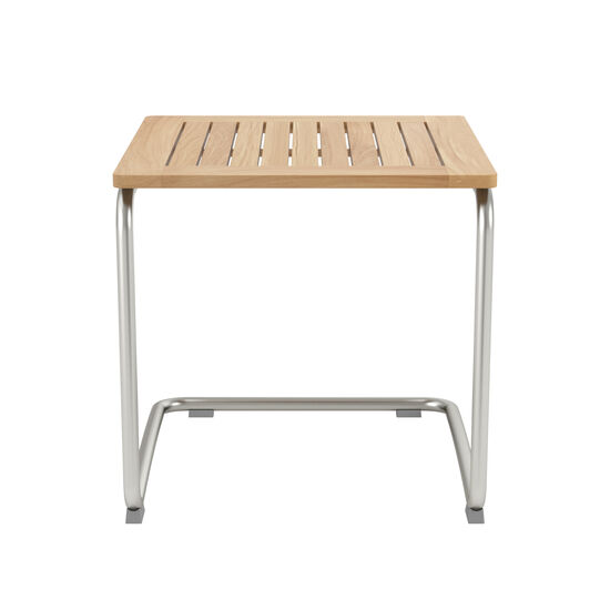 Bolero Table Stainless Steel 55 x 55, Teak