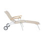 United States Deck Chair with Wheels and Long Footrest