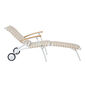 United States Deck Chair with Wheels and Long Footrest