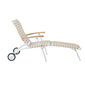 United States Deck Chair with Wheels and Long Footrest