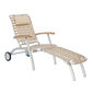 United States Deck Chair with Wheels and Long Footrest