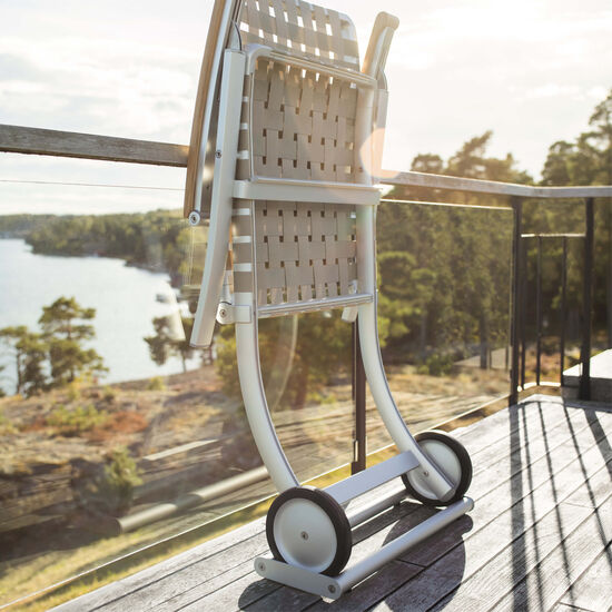 United States Deck Chair with Wheels and Long Footrest