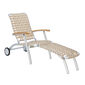 United States Deck Chair with Wheels and Long Footrest
