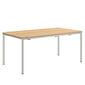 Portland Stainless Steel Extending Table 165-225 x 90 with teak top