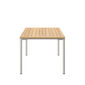 Portland Stainless Steel Extending Table 165-225 x 90 with teak top