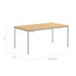 Portland Stainless Steel Extending Table 165-225 x 90 with teak top