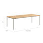 Portland Stainless Steel Extending Table 240-300 x 100 with teak top