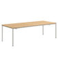 Portland Stainless Steel Extending Table 240-300 x 100 with teak top