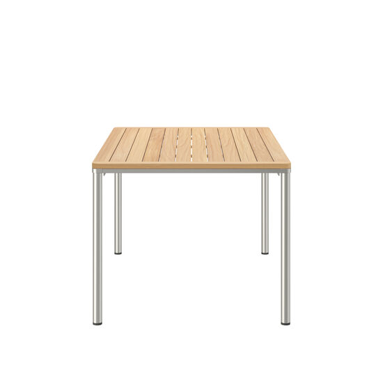 Portland Table Stainless Steel 140 x 90 with teak top