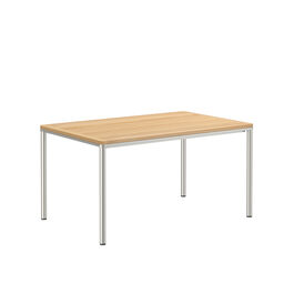 Portland Table Stainless Steel 140 x 90 with teak top