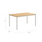 Portland Table Stainless Steel 140 x 90 with teak top
