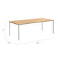 Portland Table Stainless Steel 220 x 100 with teak top