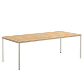 Portland Table Stainless Steel 220 x 100 with teak top
