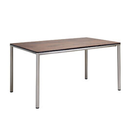 Portland Stainless Steel Table 140 x 90 with HPL top Patina Grey-Brown
