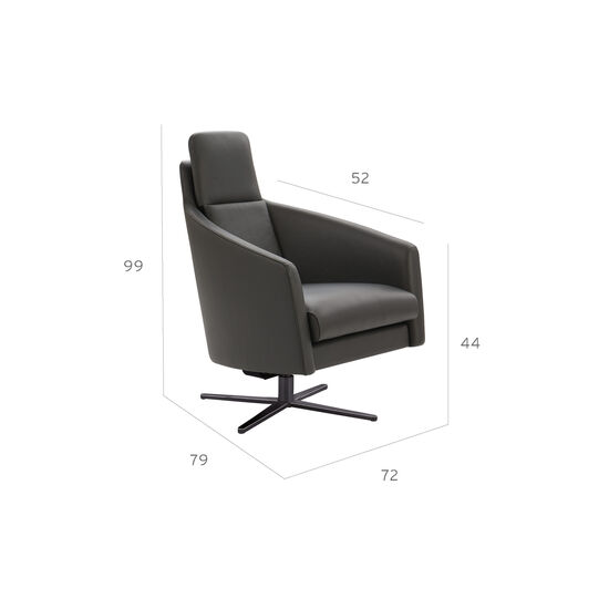Blake Leather Armchair Flannel