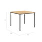 Portland Table Graphite 90 x 90 with teak top