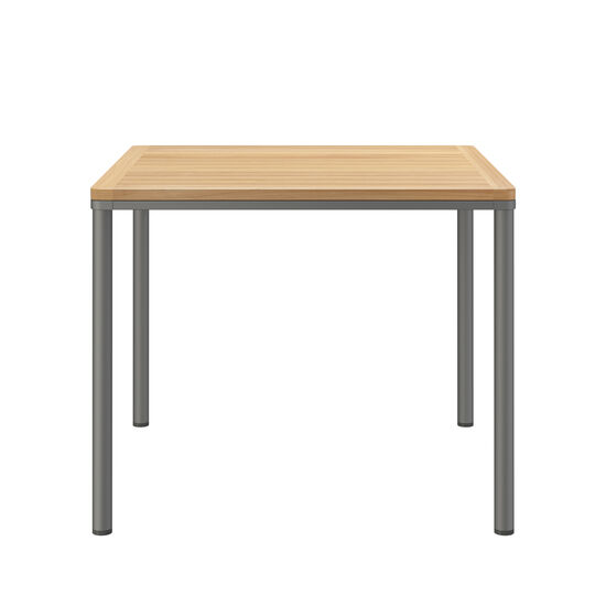 Portland Table Graphite 90 x 90 with teak top