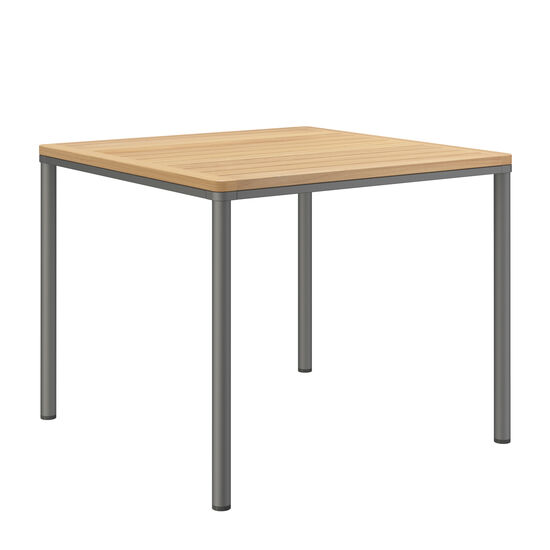 Portland Table Graphite 90 x 90 with teak top
