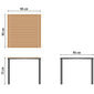 Portland Table Graphite 90 x 90 with teak top