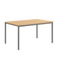 Portland Table Graphite 140 x 90 with teak top