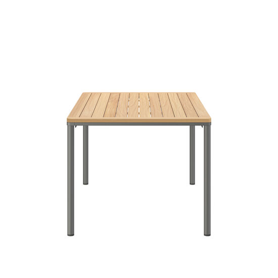 Portland Table Graphite 140 x 90 with teak top