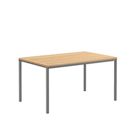 Portland Table Graphite 140 x 90 with teak top