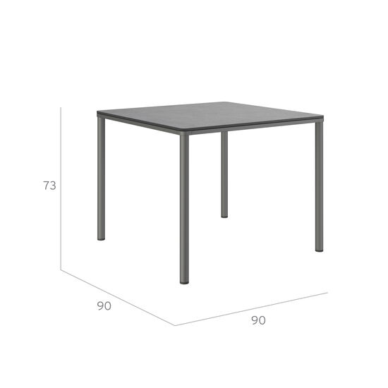 Portland Table Graphite 90 x 90 with HPL top Shade