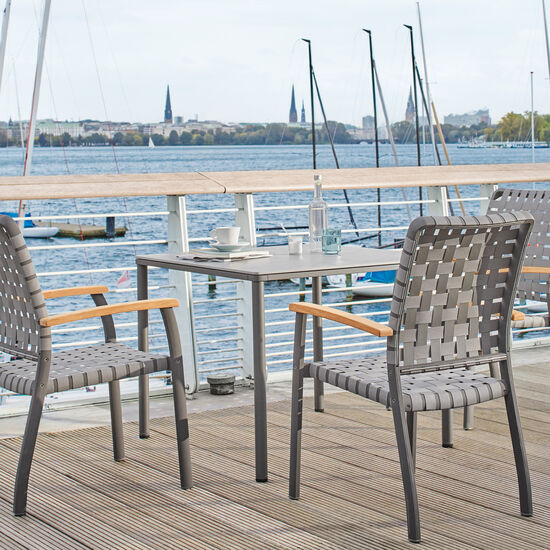 Portland Table Graphite 90 x 90 with HPL top Shade