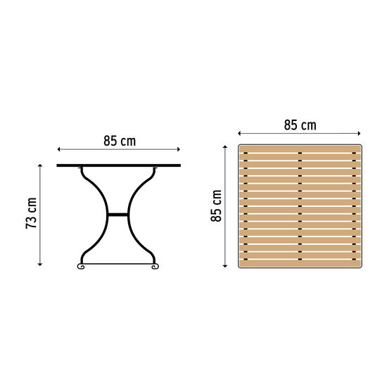 Fontenay Square Table 85 x 85, Teak