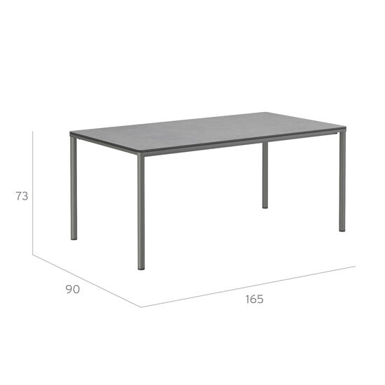Portland Table Graphite 165 x 90, with HPL top Shade