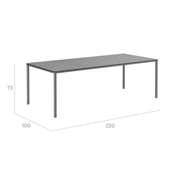 Portland Table Graphite 220 x 100 with HPL top Shade