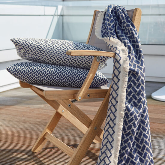 Feather Cushion 60 x 30 Rombo Marine/White