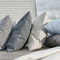 Feather Cushion 50 x 45 Rombo White/Marine