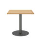 Ronda Single-Pedestal Table Graphite 80 x 80 with teak top