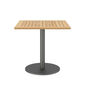 Ronda Single-Pedestal Table Graphite 80 x 80 with teak top