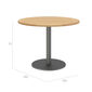 Ronda Single-Pedestal Table Graphite Ø 100 with teak top