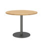 Ronda Single-Pedestal Table Graphite Ø 100 with teak top